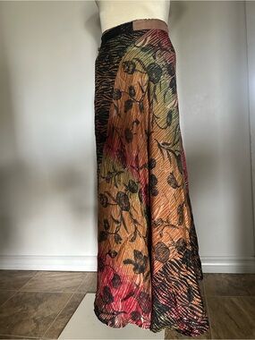 Boho 2 sided sari silk  skirt 3/4 to floor length